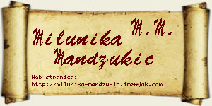Milunika Mandžukić vizit kartica